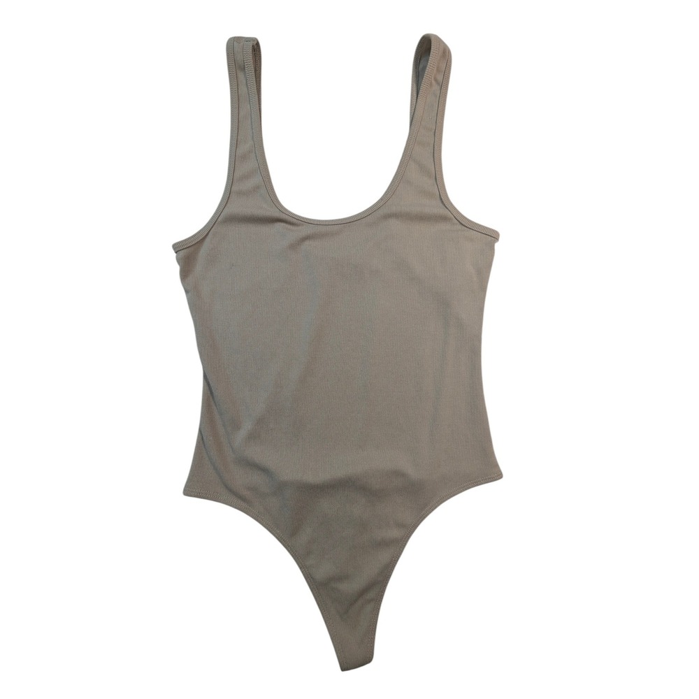 Ribbed Thong Bodysuit Tank‎ Women's S Beige Dress Forum